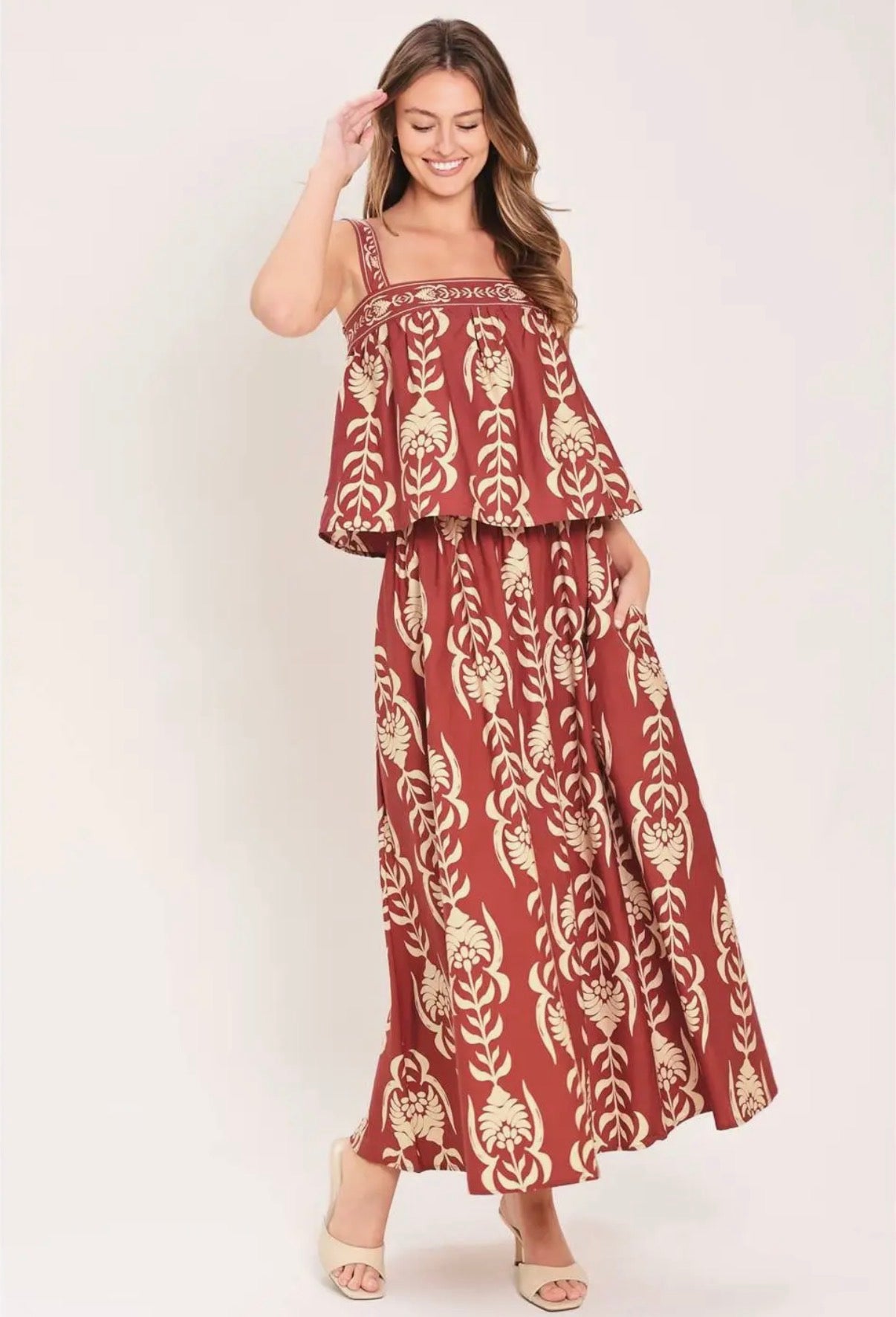 Burgundy Pattern Top