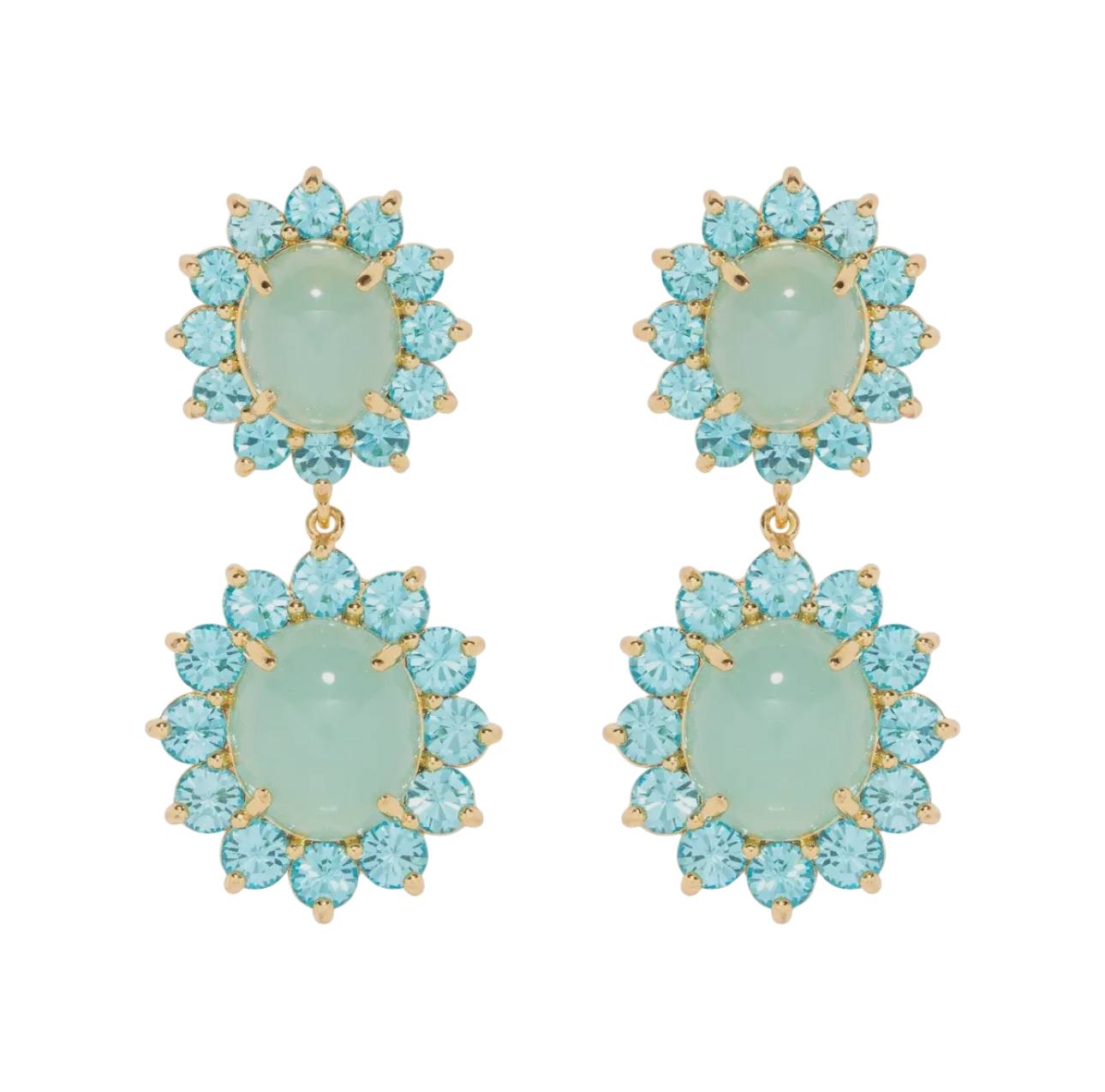 Georgie Drop Earrings in Aqua