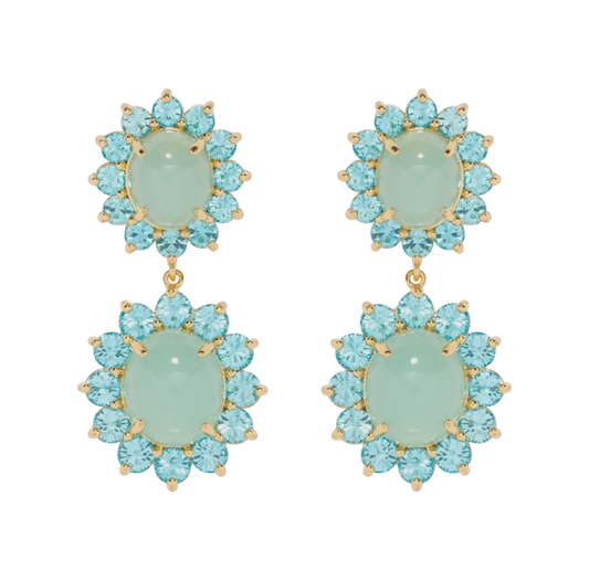 Georgie Drop Earrings in Aqua