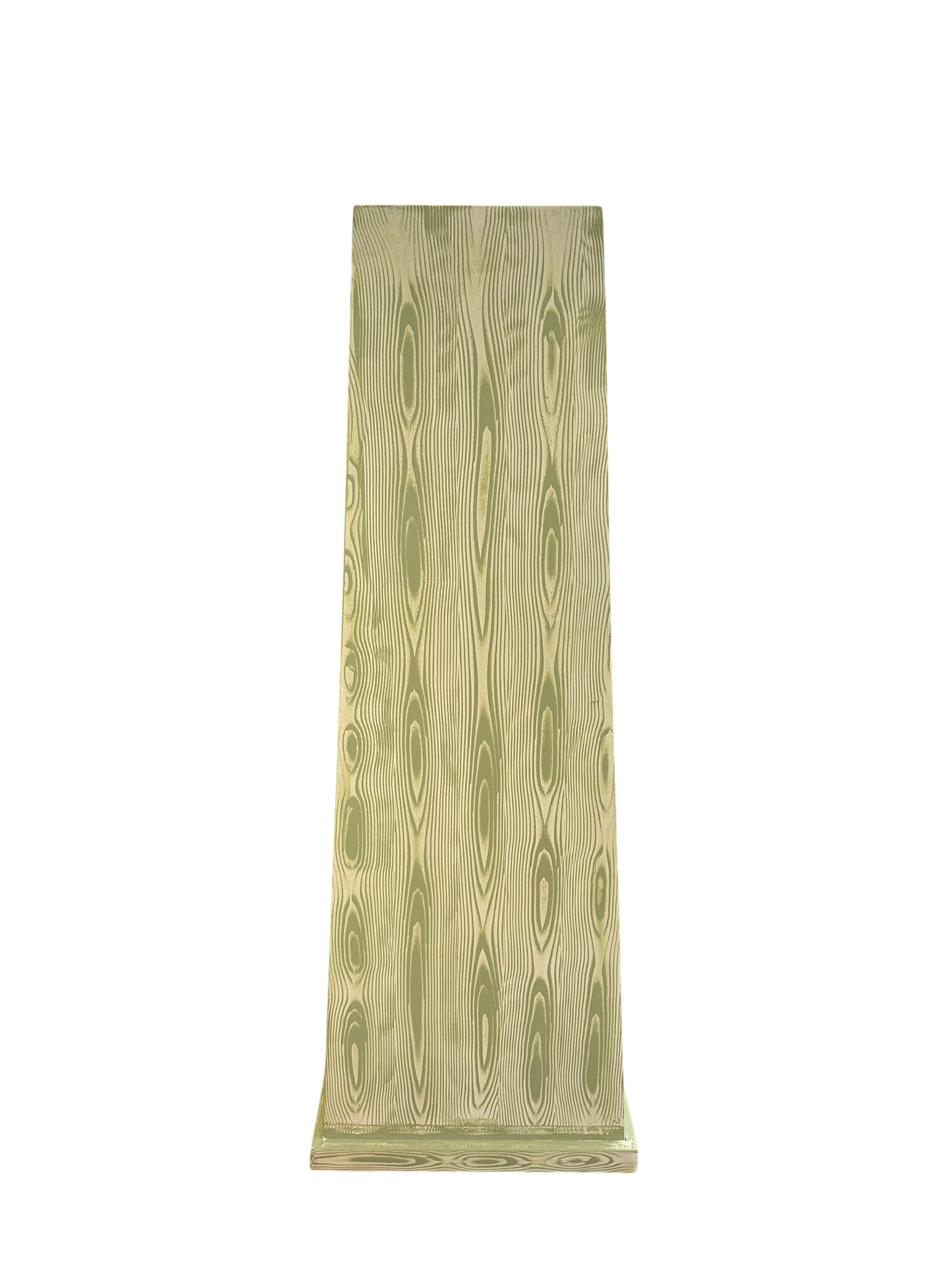 Bespoke Hand-Painted Pedestal in Celery Faux Bois