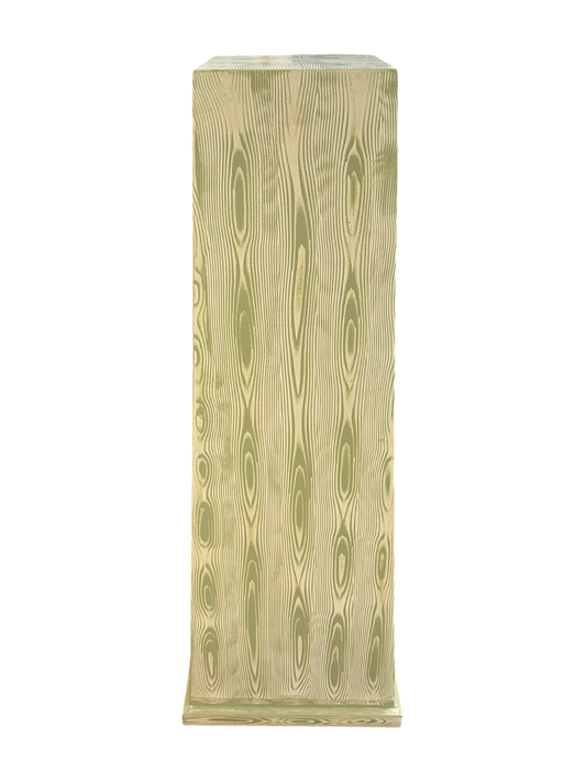 Bespoke Hand-Painted Pedestal in Celery Faux Bois