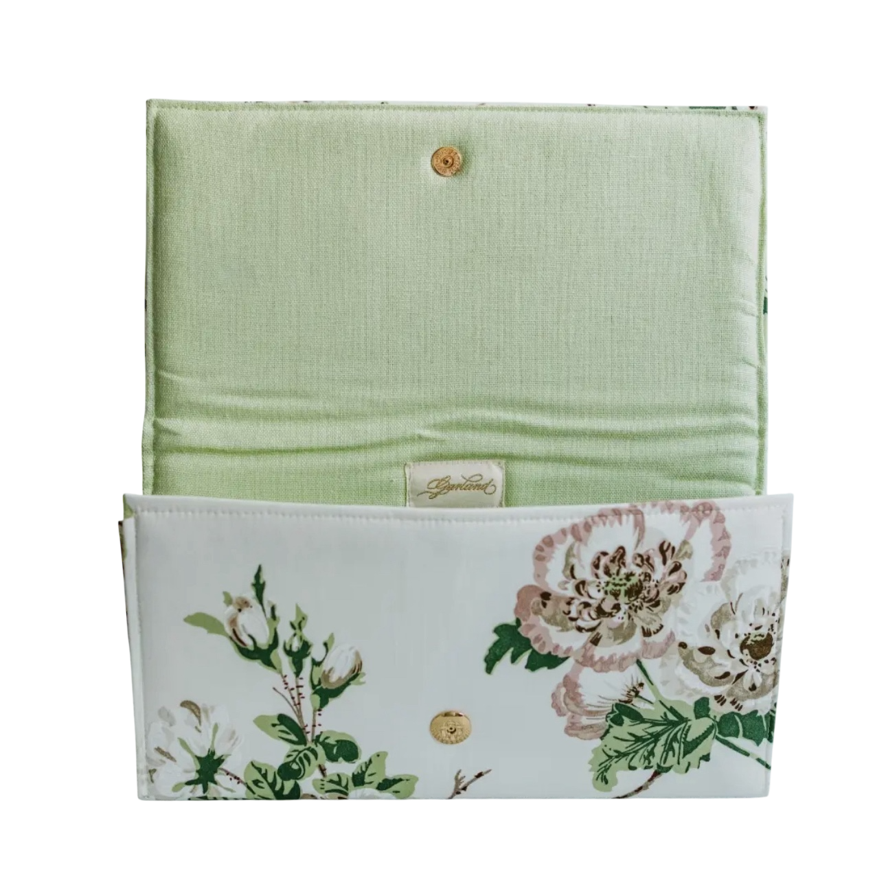 Floral Schumacher Clutch with Gold Leopard