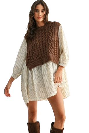 Layered Knit Vest Dress