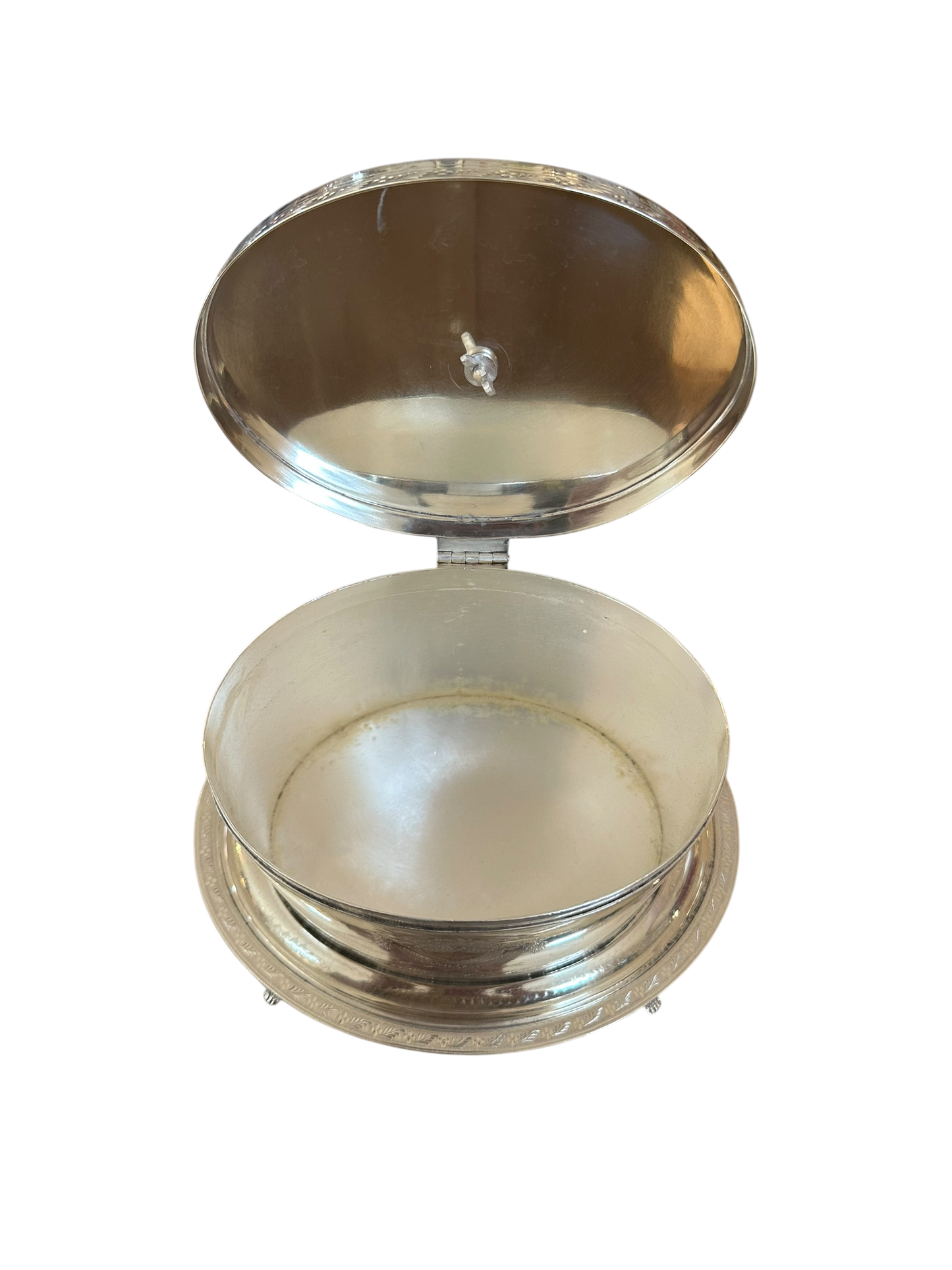 Oval Biscuit Box English Silver Plate c. 1870