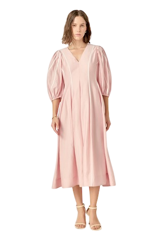 Contrast Binding Midi Dress