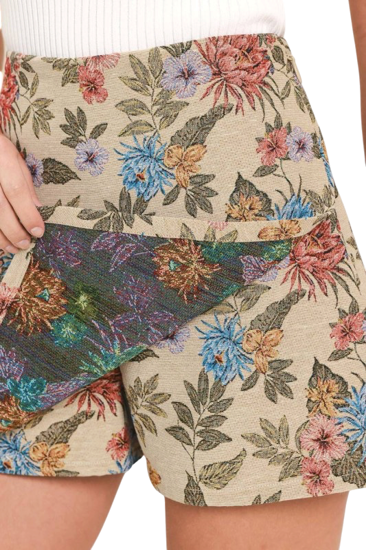 Jacquard Floral Skort