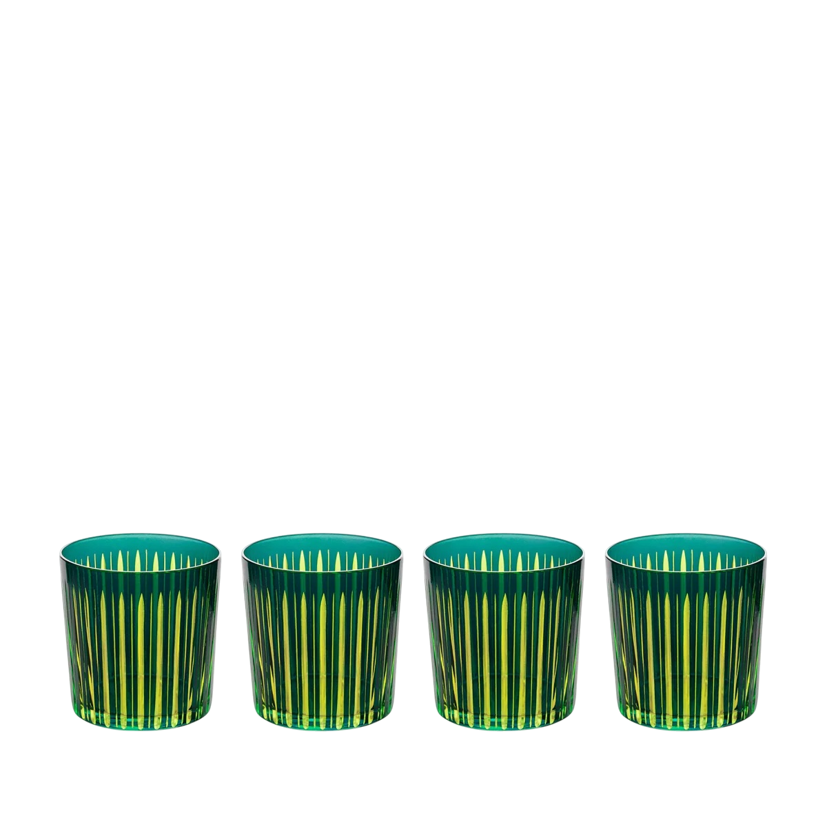 Prism Old Fashioned Glasses - Green (Set of 4)