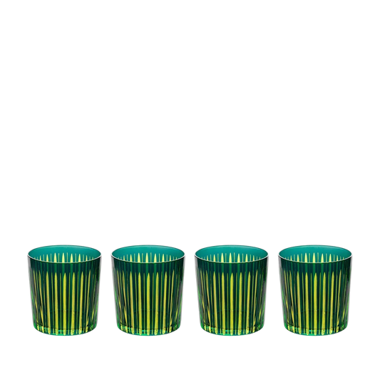 Prism Old Fashioned Glasses - Green (Set of 4)