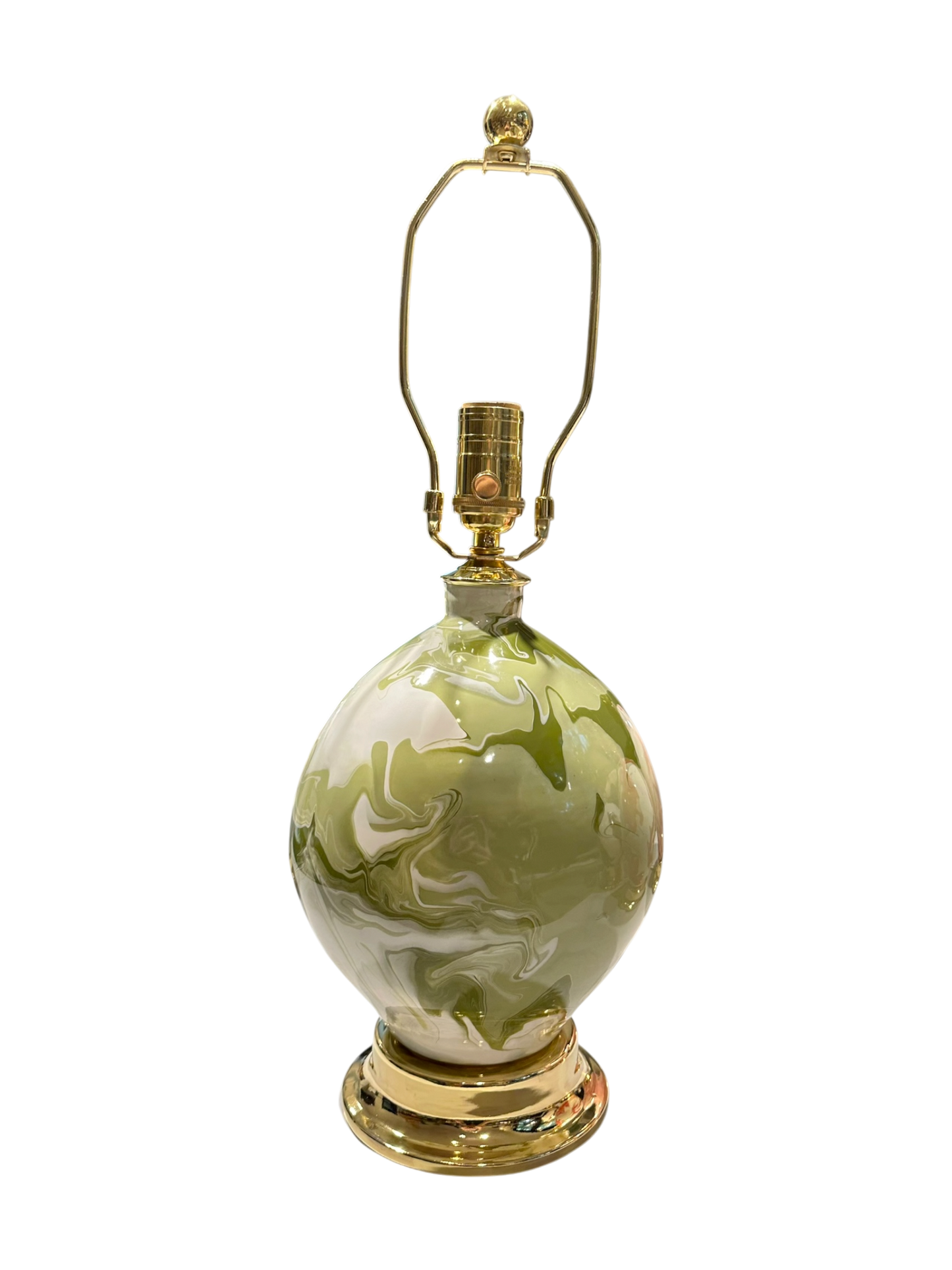 Paul Schneider Maypearl Lamp in Green & White Geode