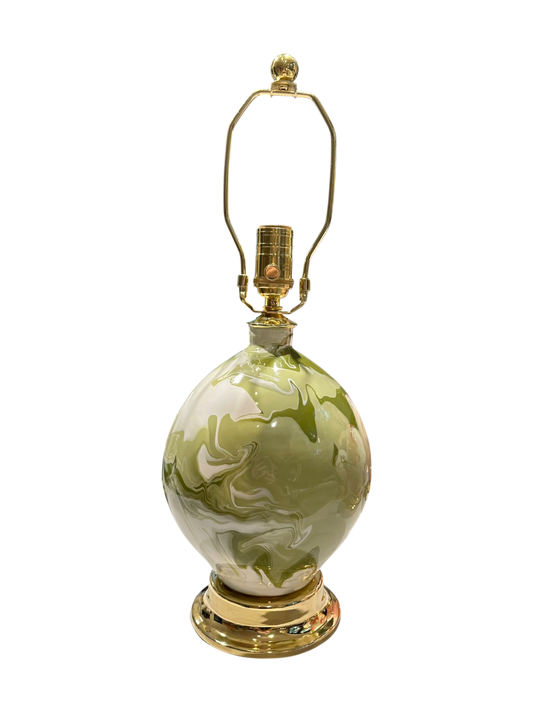 Paul Schneider Maypearl Lamp in Green & White Geode
