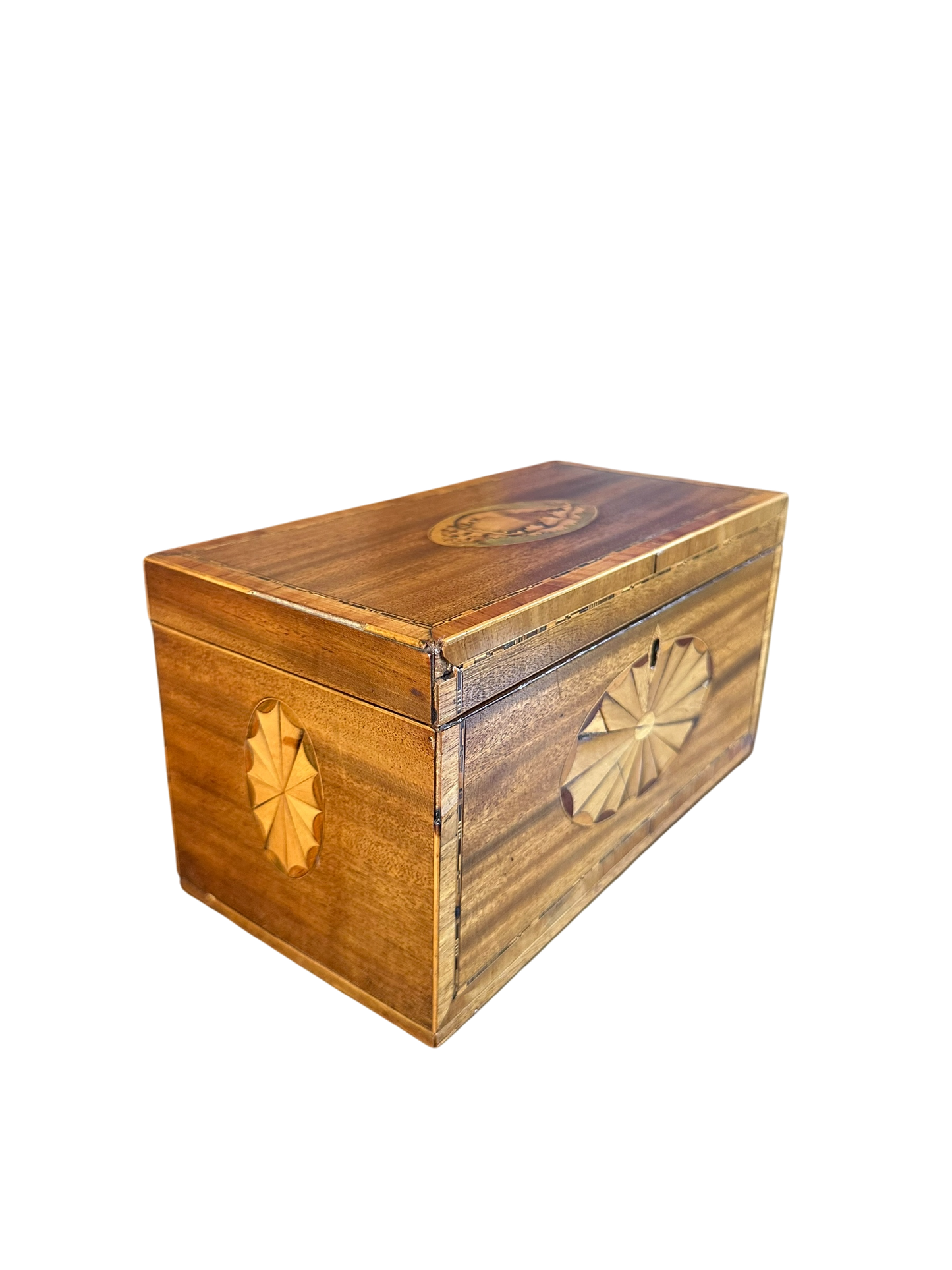 Georgian Tea Caddy w/ Shell & Fan Inlay c. 1790