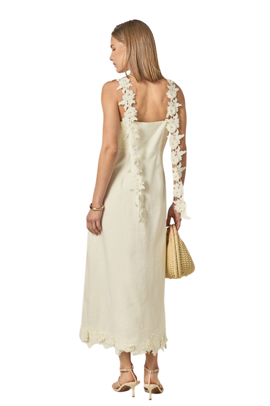 Flower Strap Detail Midi Dress