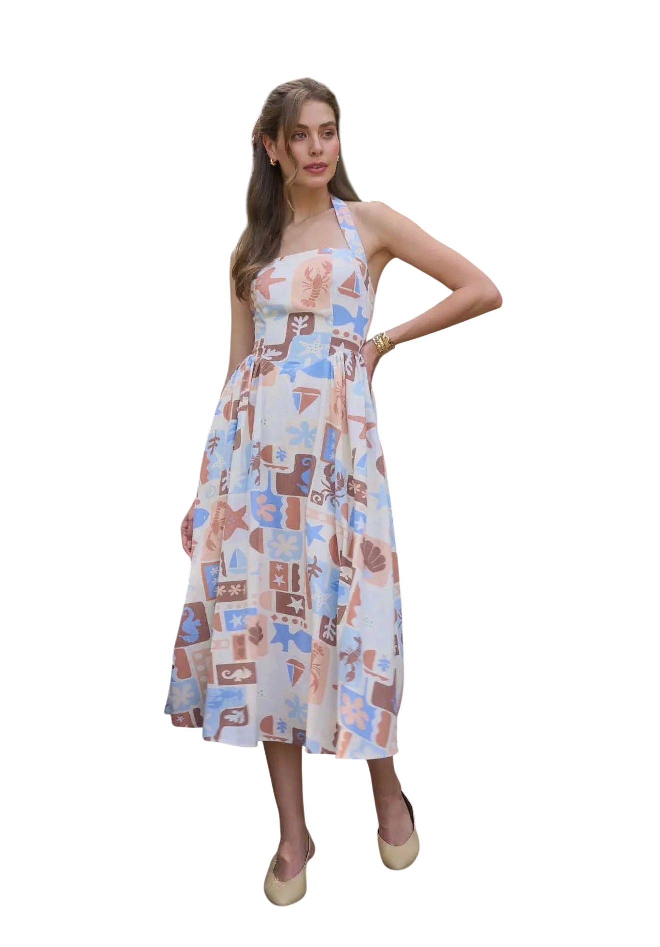 Halter Neck Seashell Midi