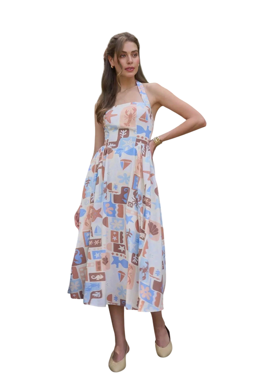 Halter Neck Seashell Midi