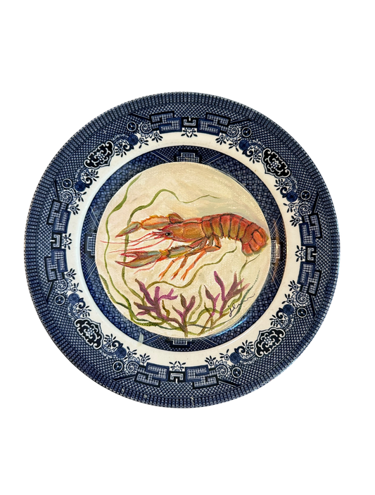 Jenn Leverett - Flora Danica Prawn on Blue Willow