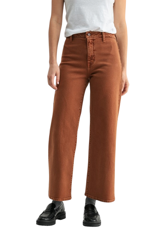 Wide Leg Rust Brown Jeans