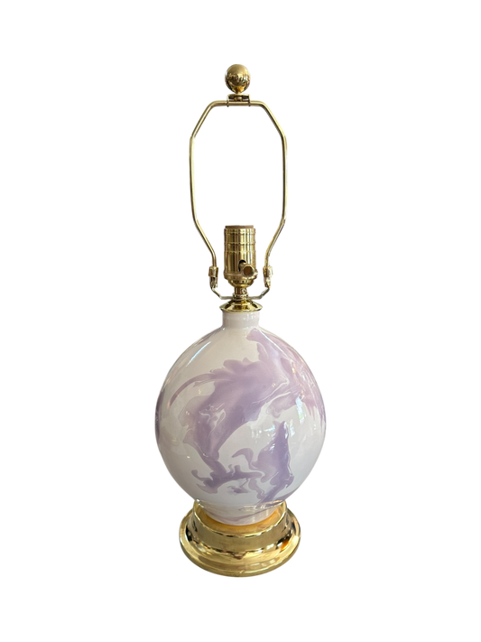 Maypearl Lamp in Lilac & White Geode