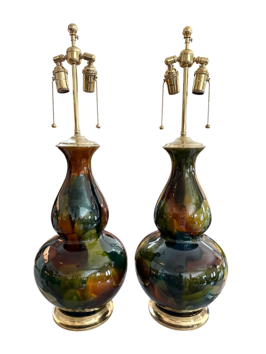 Large Aurora Double Gourd Lamp in Mallard
