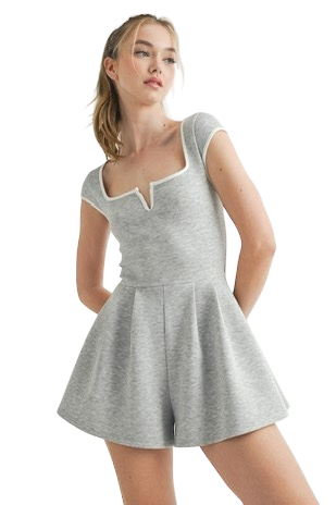 Square Neck Scuba Romper
