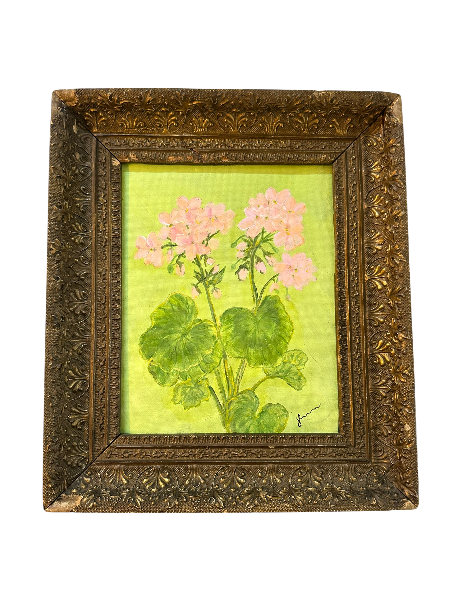 Jenn Leverett Art - 12” x 14” Pink Geranium