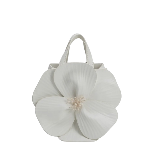 Monroe Ivory Flower Vegan Leather Bag