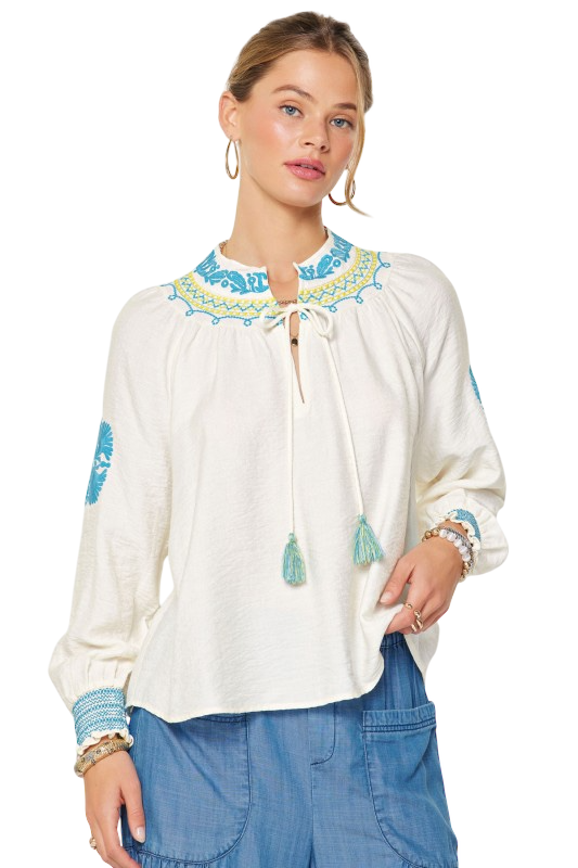 Boho Embroidered Blouse - Two Colors