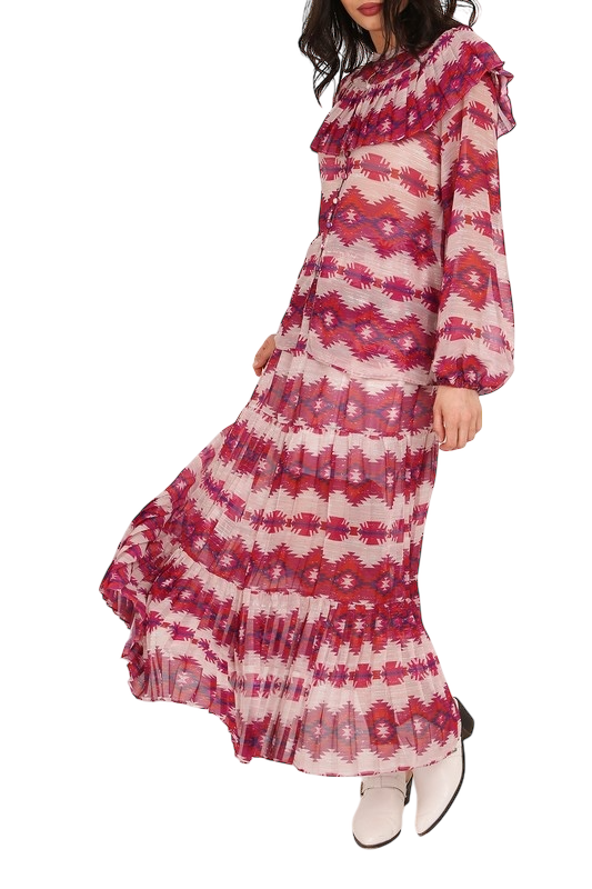 Geometric Sheer Top & Skirt Set