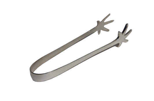 Ice Tongs Claw Shape Silver Plate