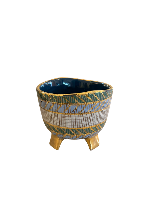 Aldo Londi Italian Gold Footed Cache Pot