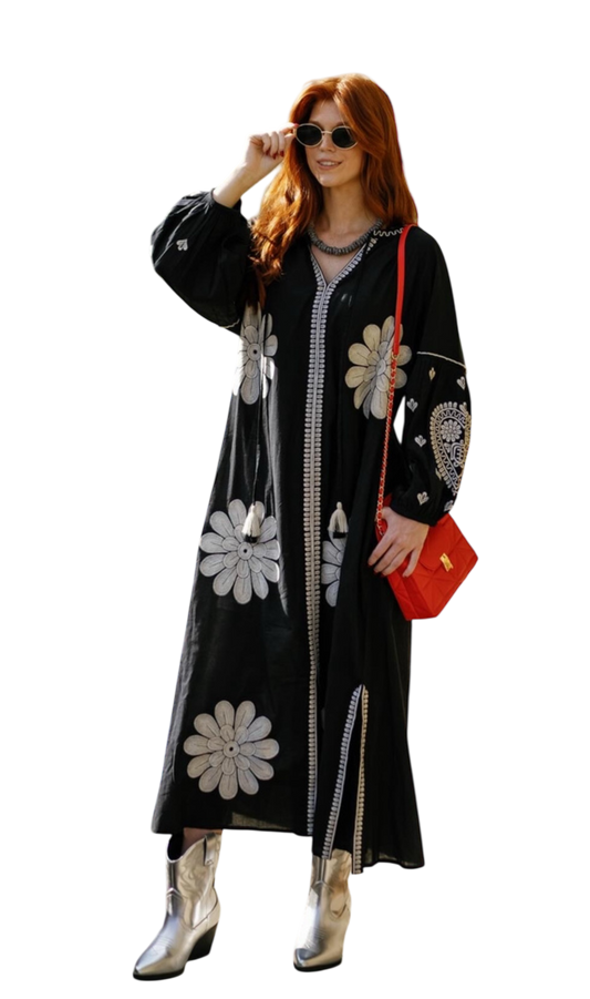 Dawgs Black and White Embroidered Dress