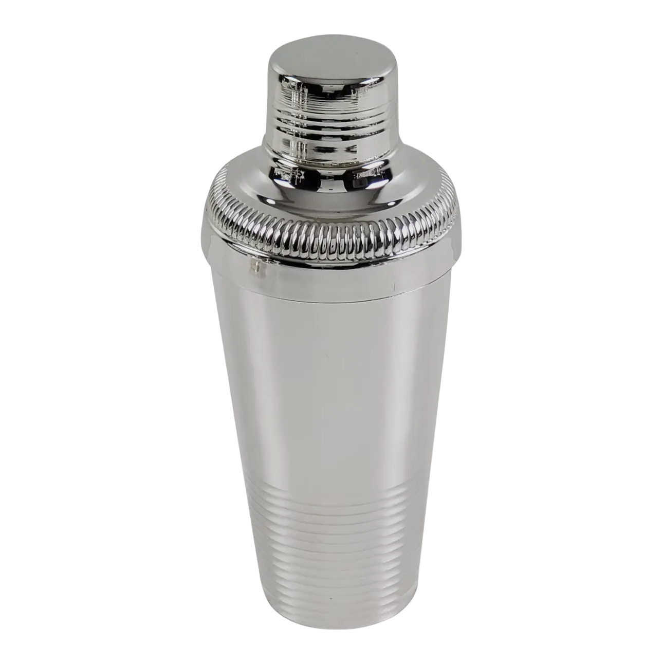 Ribbed Cocktail Shaker Silver Plate