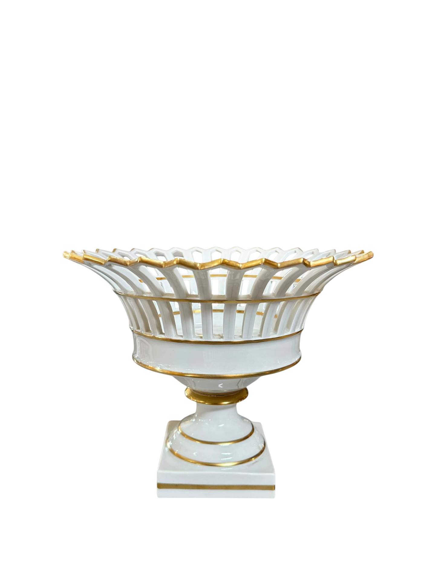 Paris Porcelain Empire Gilt Reticulated Basket