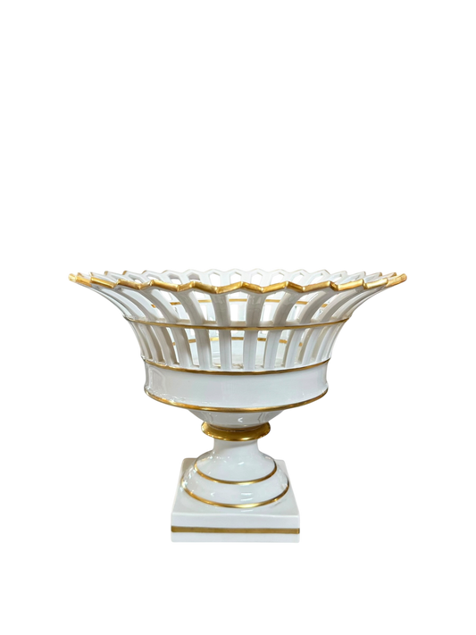 Paris Porcelain Empire Gilt Reticulated Basket
