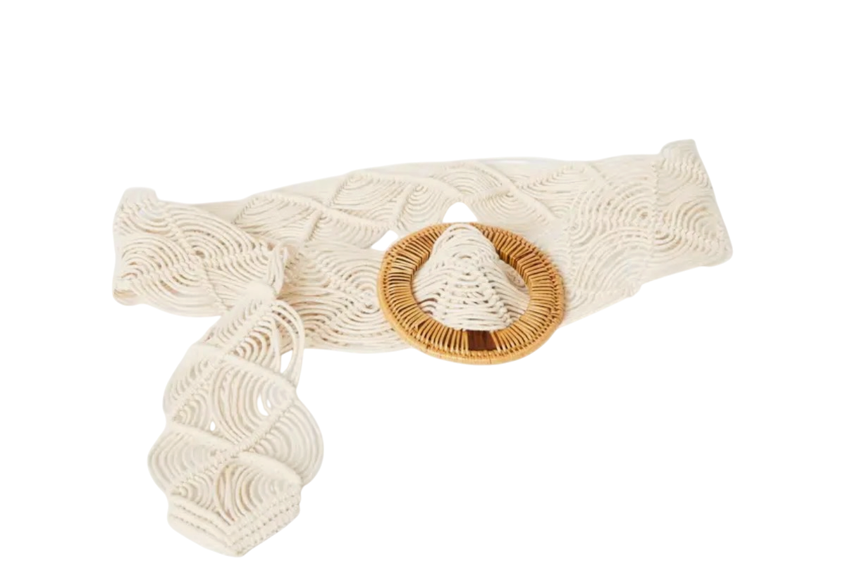 White Woven Rope Belt