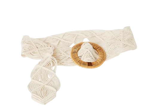 White Woven Rope Belt