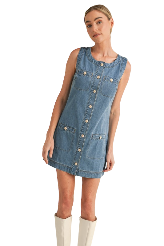Button Down Denim Mini