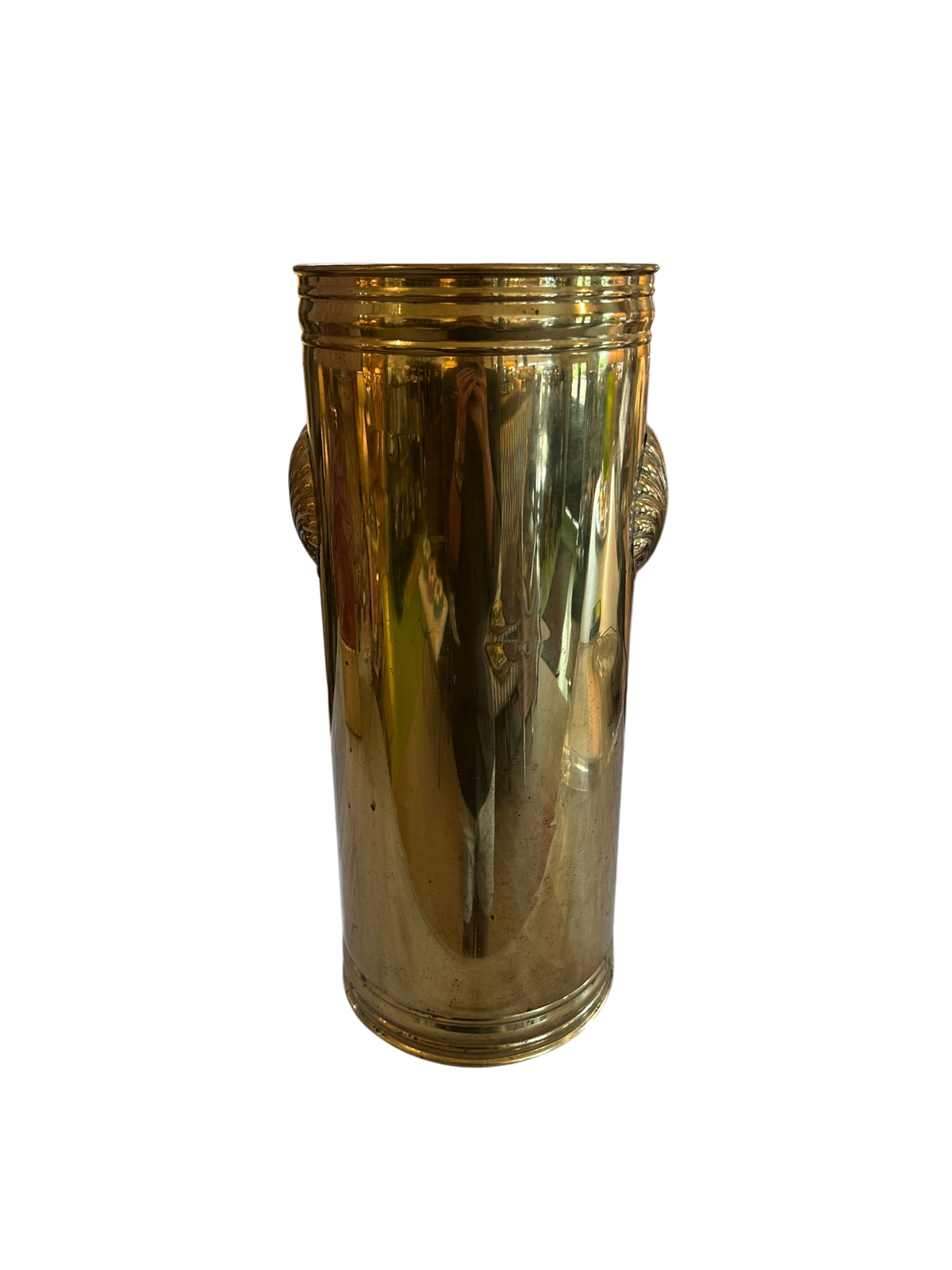 Brass Umbrella Stand w/ Shell Detail