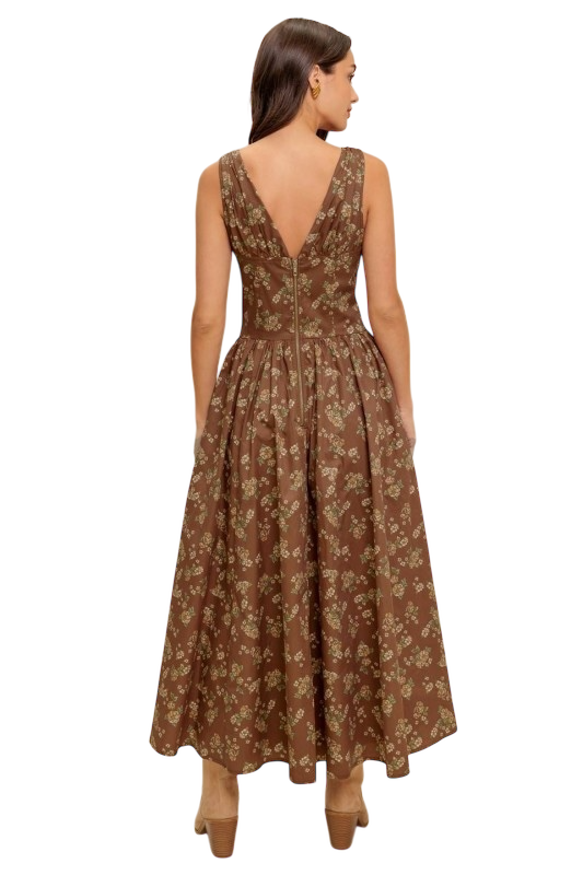 Hannah Vintage Floral Tie Front Dress