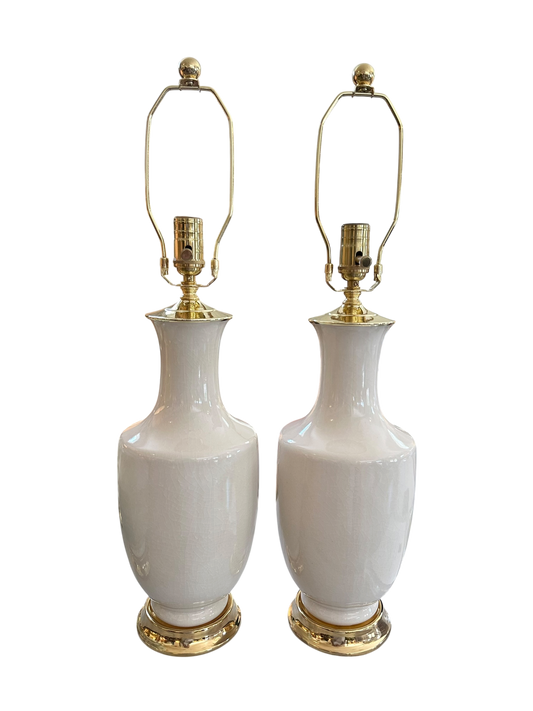Vernon Crackle Lamp in Ivory