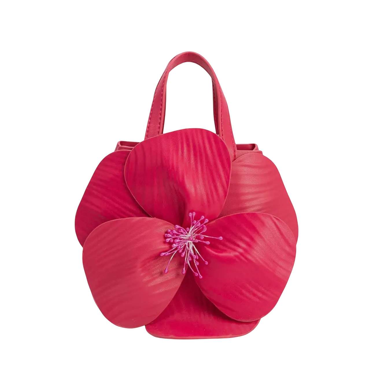 Monroe Fuchsia Flower Vegan Leather Bag