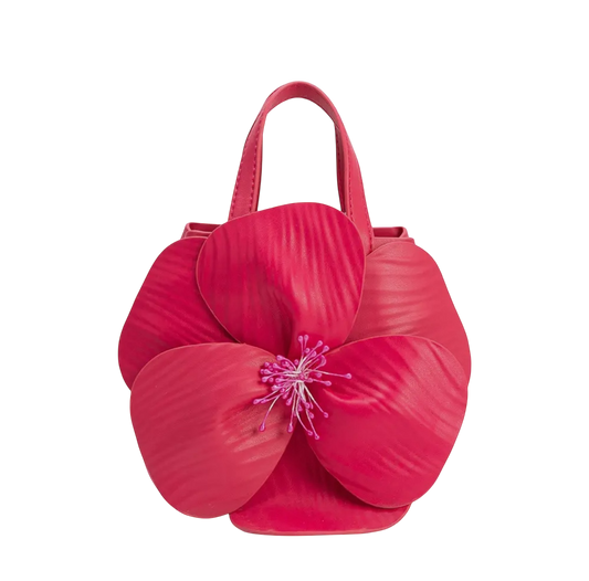 Monroe Fuchsia Flower Vegan Leather Bag