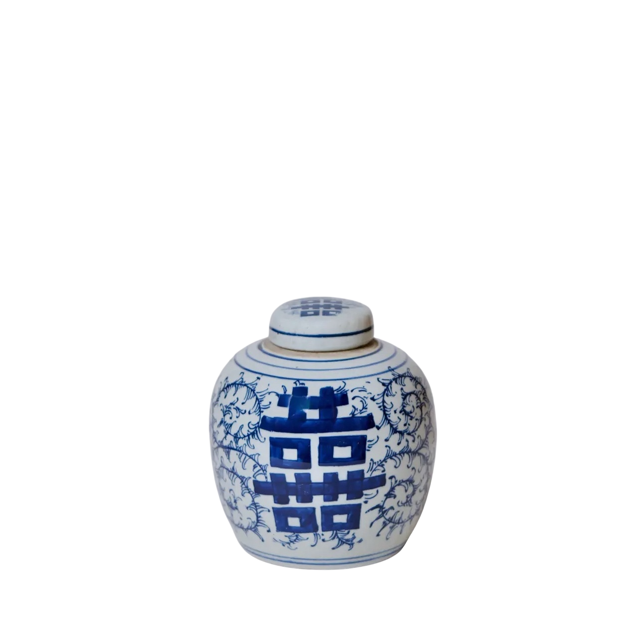 Blue & White Double Happiness Round Jar