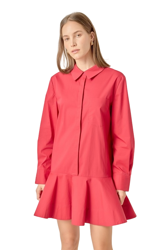 Collared Flare Skirt Dress