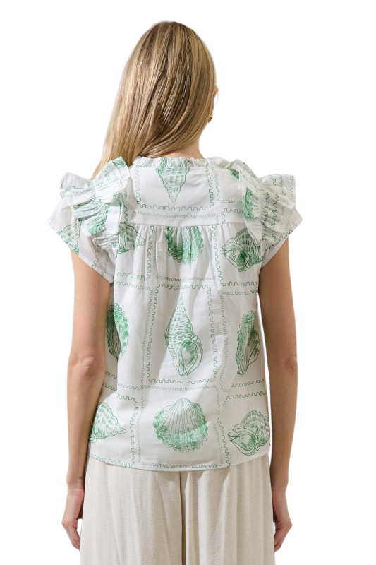 Seashell Split Neck Top