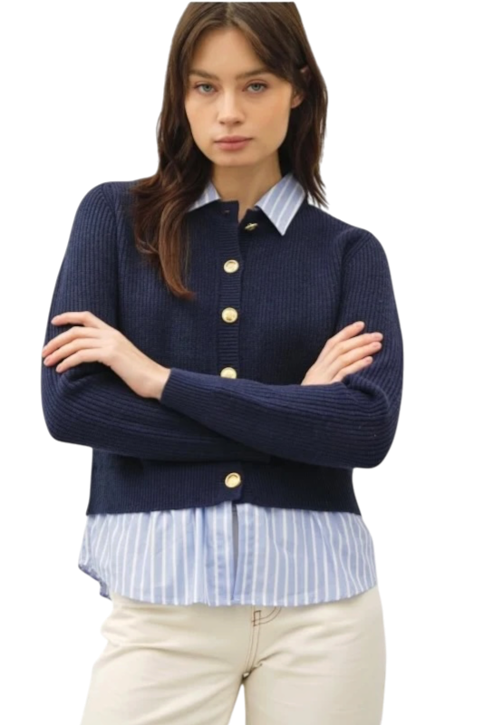 Mixed Media Cardigan - Two Colors