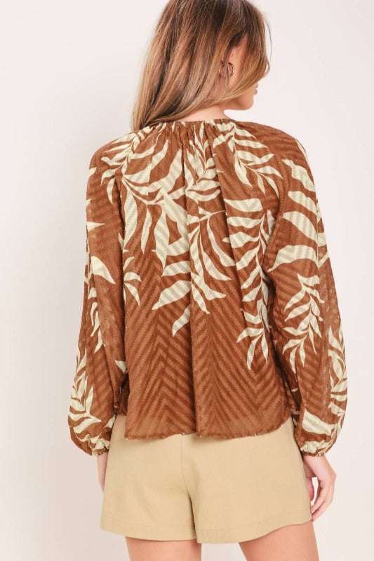 Brown Palm Blouse