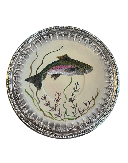 Jenn Leverett Art - Flora Danica Trout on Silver