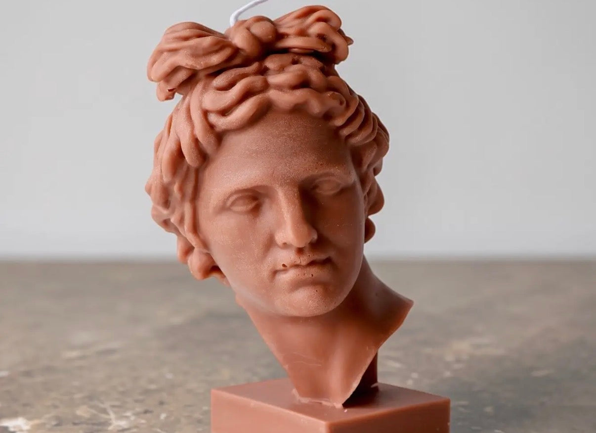 Apollo Bust Candle 6.5x3 Inches