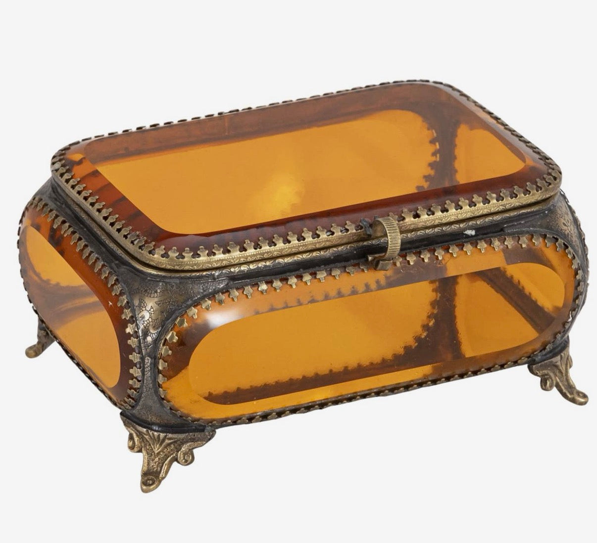 French Amber Jewelry Box