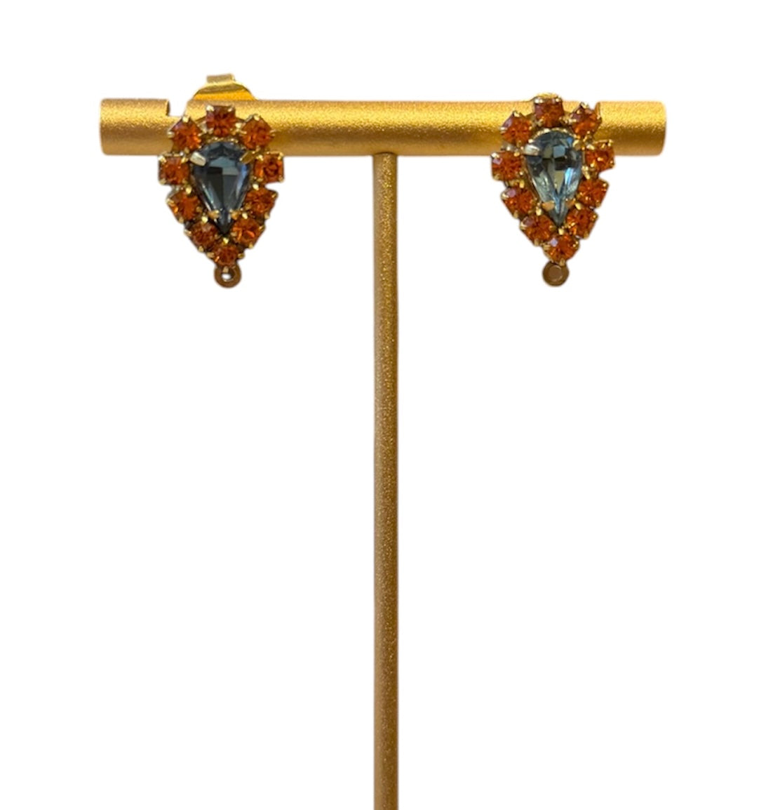 Orange & Blue Crystal Studs